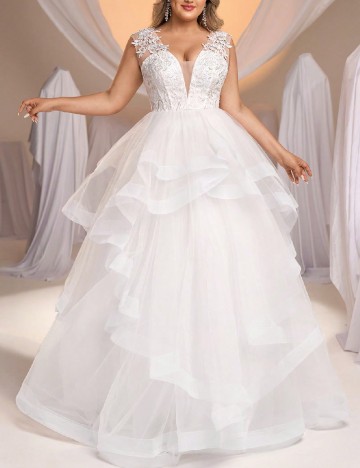 
						Rochie lunga SHEIN CURVE, alb