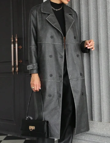 Palton SHEIN, gri inchis Gri