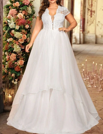 Rochie lunga SHEIN CURVE, alb Alb