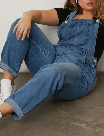 Salopeta SHEIN CURVE, albastru Albastru