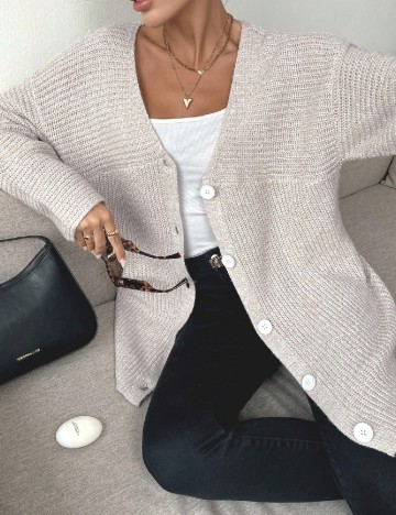 
						Cardigan SHEIN, crem