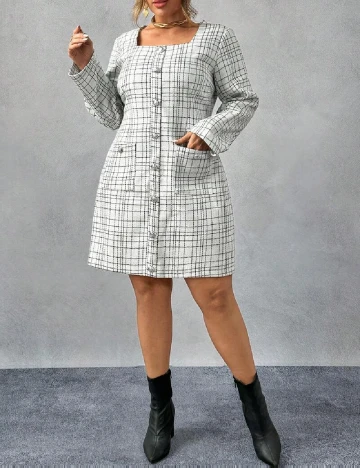 Rochie scurta SHEIN CURVE, alb Alb