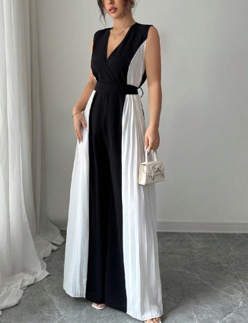 
						Salopeta SHEIN, negru/alb