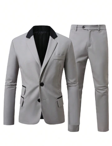 Costum SHEIN Plus Size Men, gri Gri