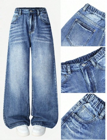 
						Blugi Shein Kids, albastru