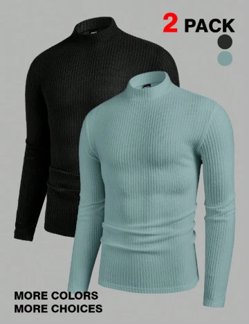 Set bluze 2 bucati SHEIN, negru/albastru Negru