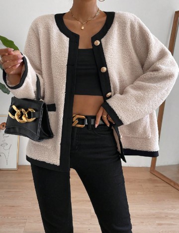 
						Jacheta SHEIN, crem/negru