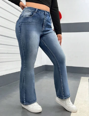 Blugi SHEIN CURVE, albastru Albastru