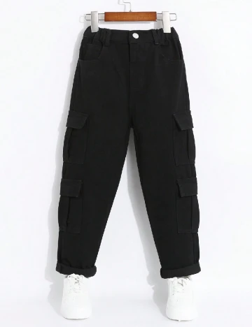 Pantaloni Shein Kids, negru Negru