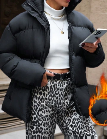 Geaca SHEIN, negru Negru