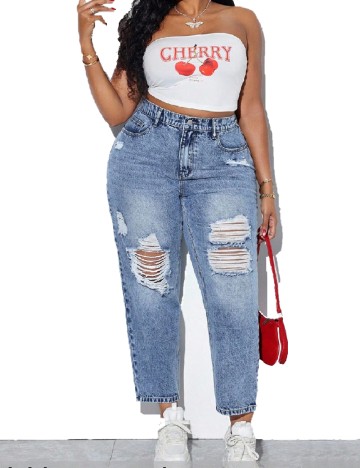 
						Blugi SHEIN CURVE, albastru