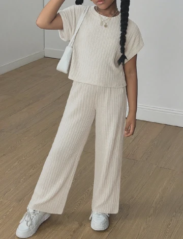 Compleu Shein Kids, crem Crem