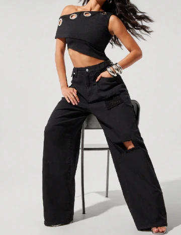 Blugi SHEIN, negru Negru