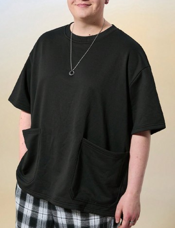 
						Tricou SHEIN Plus Size Men, negru