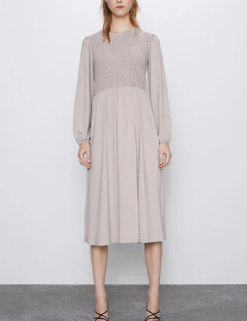 Rochie medie Zara, bej Crem