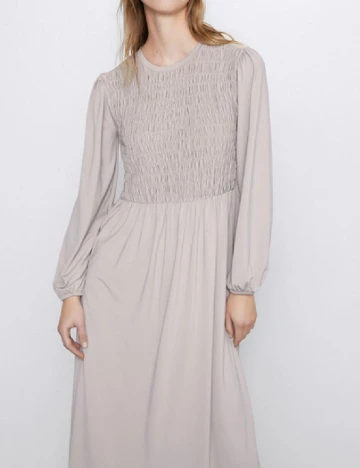 Rochie medie Zara, bej Crem