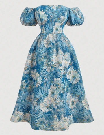 Rochie medie SHEIN CURVE, floral print Floral print