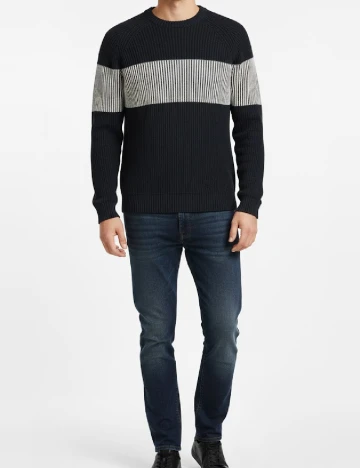 Pulover Pull&Bear, bleumarin inchis Albastru