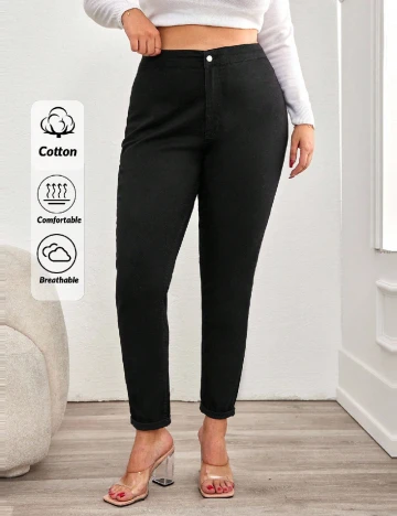 Blugi Plus Size SHEIN CURVE, negru Negru