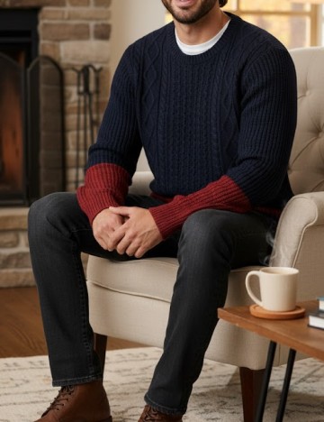 
						Pulover Pull&Bear, bleumarin