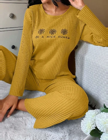 Pijama SHEIN, mustar Galben