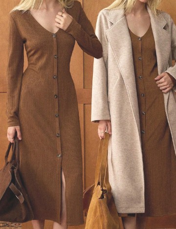 
						Rochie medie SHEIN, maro