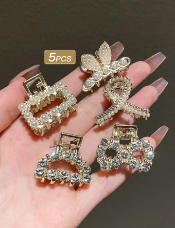 Set clame de par 5 bucati SHEIN, auriu Galben