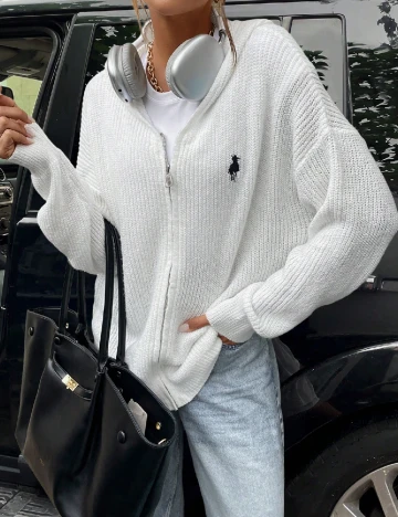 Hanorac Oversize SHEIN, alb Alb