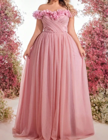 Rochie lunga SHEIN CURVE, roz Roz