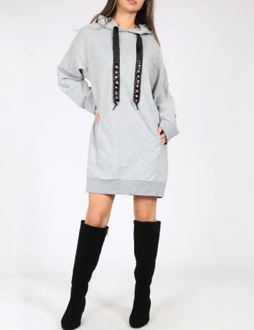 Rochie scurta Bershka, gri Gri