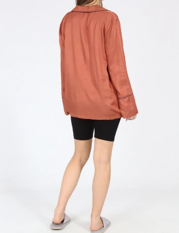 Bluza de pijama Oysho, caramiziu Maro