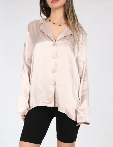 Bluza de pijama Oysho, roz pal Roz