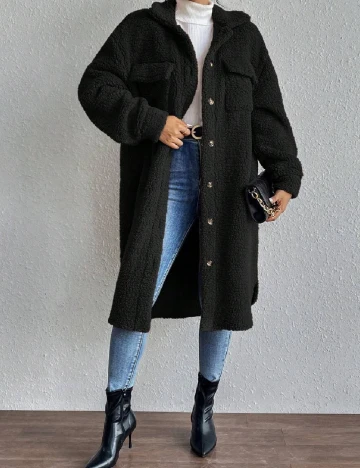 Palton SHEIN, negru Negru