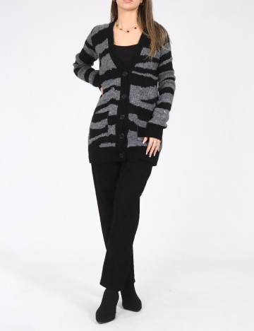 Cardigan Zara, negru/gri
