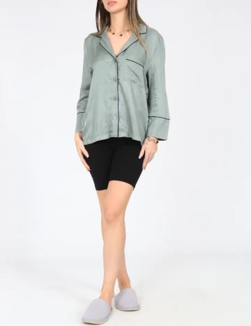 Bluza de pijama Oysho, verde Verde