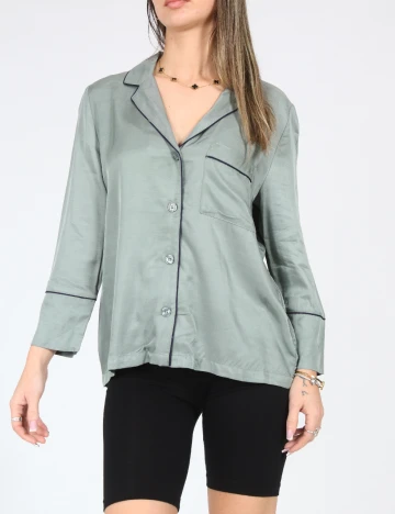 Bluza de pijama Oysho, verde Verde