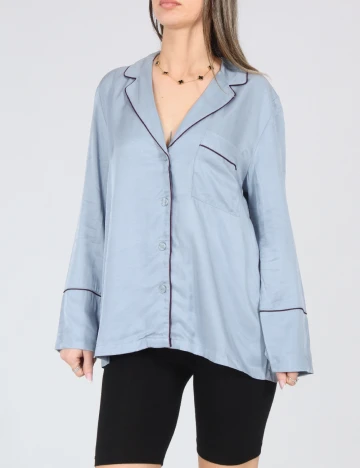 Bluza de pijama Oysho, albastru Albastru