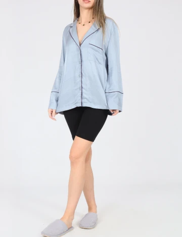 Bluza de pijama Oysho, albastru Albastru