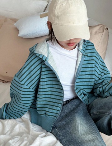 
						Hanorac Shein Kids, verde/albastru