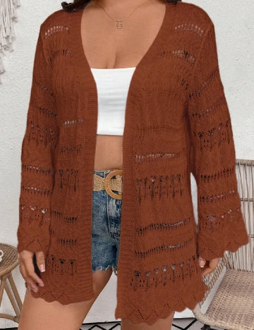 Cardigan SHEIN CURVE, maro Maro