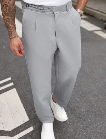 Pantaloni SHEIN Plus Size Men, gri Gri