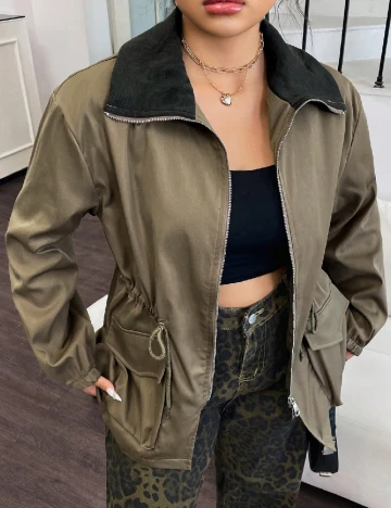 Jacheta SHEIN CURVE, verde Verde