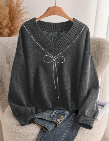 Pulover SHEIN CURVE, gri Gri