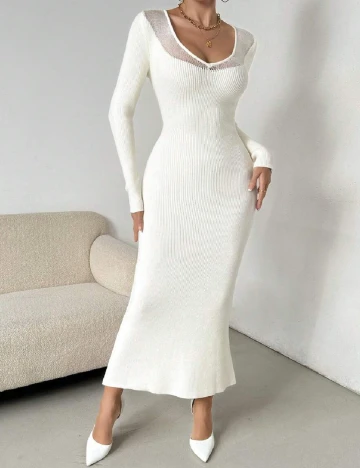 Rochie lunga SHEIN, alb Alb