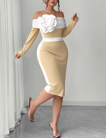 
						Rochie medie SHEIN CURVE, crem/alb