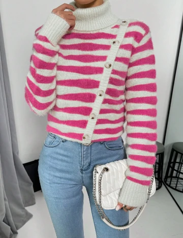 Pulover SHEIN, roz/alb Roz