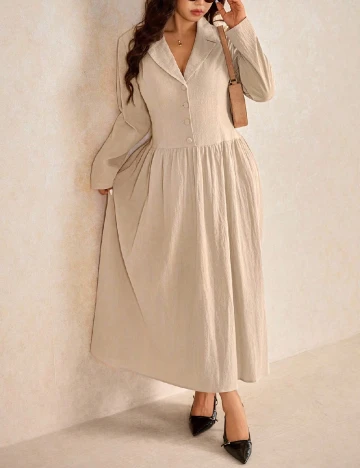 Rochie lunga SHEIN CURVE, crem Crem