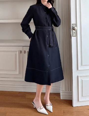 Rochie medie Dazy, bleumarin Albastru