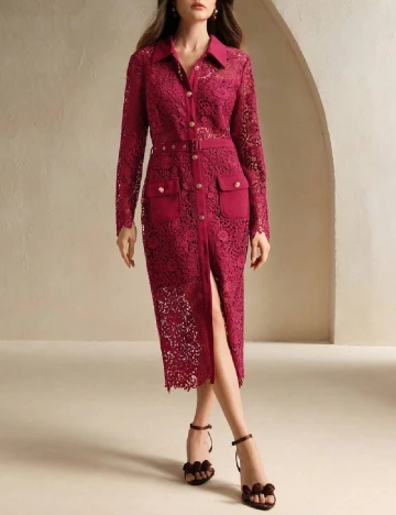 Rochie medie Anewsta, visiniu Rosu