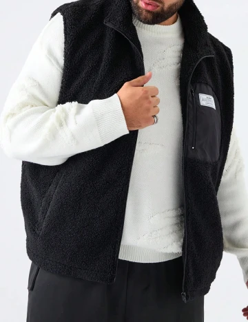 Vesta SHEIN Plus Size Men, negru Negru